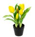 Flair Flower Kunsttulpen in Pot Real-Touch Bloemen Lentedecoratie Pasen Decoratie Tulp Tulpenboeket Latex Kunsttulp Enkele Bloemen Kunstbloemen Bloemen Tafeldecoratie Decoratie Stambloem Zijden Bloem, geel