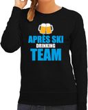 Bellatio Decorations Apres ski trui Apres ski drinking team bier zwart dames - Wintersport sweater - Foute apres ski outfit/ kleding/ verkleedkleding L