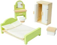 Bigjigs Houten Poppenhuis Slaapkamer Meubels Set