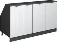 Vicco R-Line Keukenkast voor schuine wand – 140 cm Set van 2 kastrompen 60 cm diepte Witte golf