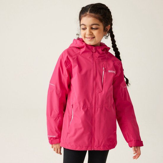 Regatta Kinder Calderdale III Waterdichte Jas met Capuchon Roze