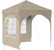 vidaXL Pop-up Feesttent 192 x 192 x 245 cm Crèmekleurig