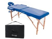 QUIRUMED Opvouwbare massagestoel van hout Easy, blauw, 194 x 70 cm