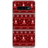 1001 coques Samsung Galaxy S10 Bedrukt Siliconen Hoesje - Pull de Noel Santa