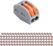 BES LED Lasklem - Verbindingsklem - 100 Stuks - 2 Polig met Klemmetjes - Grijs/Oranje