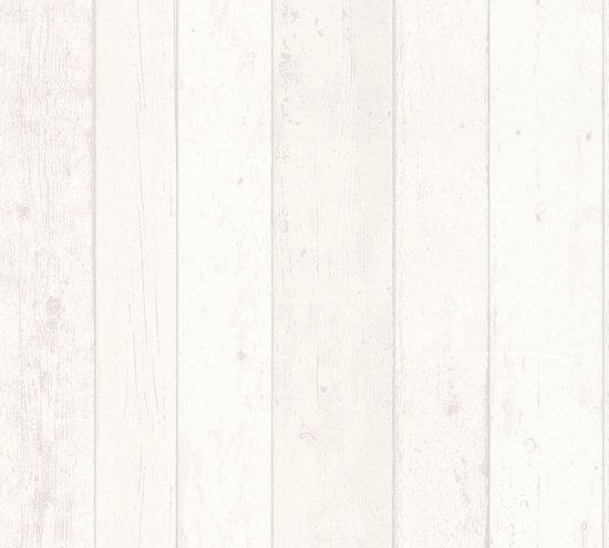 A.S. Création Houten Planken Behang - Wit Grijs - 53 cm x 10,05 m - Industrieel