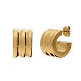 Lucardi Dames Stainless steel oorringen voor dames - Oorbellen - Staal - Goudkleurig