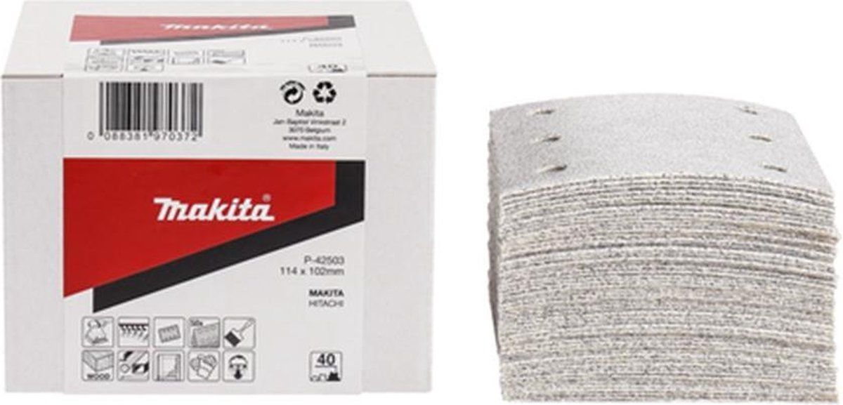 Makita Voordeelverpakking Schuurvel 114 x 102 mm white velcro - P-42547