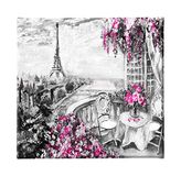 Homemania Eiffeltoren en landschappen voor woonkamer, slaapkamer, meerkleurig, 60 x 3 x 60 cm, HM20KNV60 x 60 – 213, polyester, hout