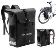 Sacoche de vélo étanche - Multifonctionnel pour porte-bagages - 18 litres - Noir