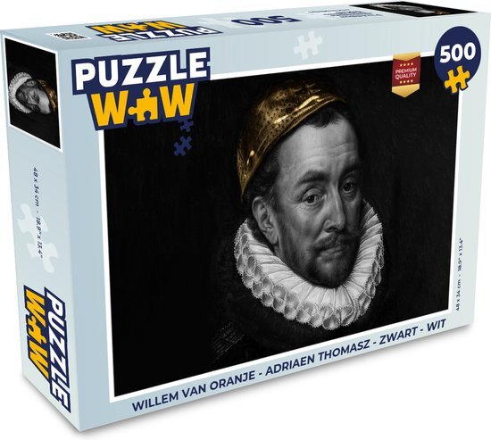 MuchoWow Puzzel Willem van Oranje - Adriaen Thomasz - Zwart - Wit - Legpuzzel - Puzzel 500 stukjes