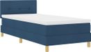 vidaXL Lit plateforme avec tête de lit bleu 90 x 200 cm tissu