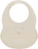 Nattou SILICONE Slabbetje met Opvangbakje - 21 cm - Klei