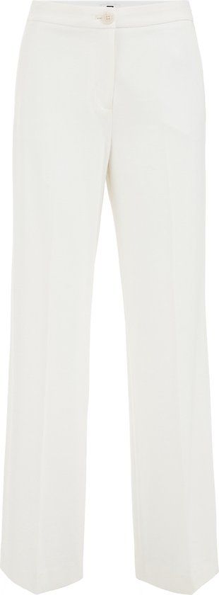 WE Fashion Dames Wide Leg Pantalon met Stretch - White - Maat 44