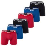 BOSS Boxershorts BoxerBr 3P Power Set van 6 - Rood/blauw/zwart - Maat M