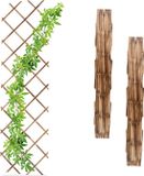 Relaxdays Trellis Hout - Set van 3 - 180 x 60 cm - Muur - Klimplanten - Gevlamd