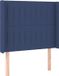 vidaXL Hoofdbord met randen 83x16x118/128 cm stof bleu