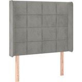 Tête de lit avec oreilles gris clair 83x16x118/128 cm velours
