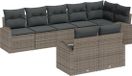 vidaXL Tuinbank Set Poly Rattan Grijs