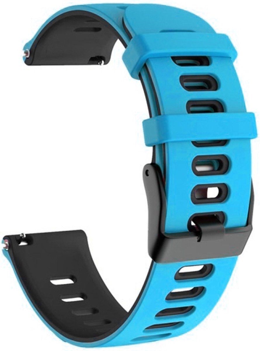 Intercella Siliconen bandje - geschikt voor Samsung Gear S3/Gear S4/Galaxy Watch 3 45 mm/Galaxy Watch 46 mm - blauw-zwart