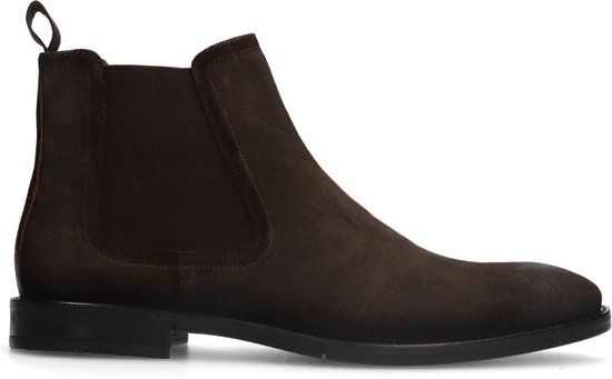Manfield Heren Bruine suède chelsea boots Maat 44