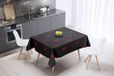 Bonamaison Tafelkleed, Anti-Mold, Sneldrogend, Waterdicht, 100% Polyester Tafellaken, rood Zwart, 140 x 140 Cm