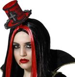 Atosa Halloween/horror verkleed diadeem hoedje - vampier queen/princess - kunststof - rood - dames/meisjes