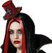 Atosa Halloween/horror verkleed diadeem hoedje - vampier queen/princess - kunststof - rood - dames/meisjes