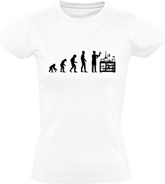 Scheikunde evolutie Dames T-shirt - Wit - 4XL