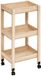 5Five Trolley de cuisine/salle de bain 3 niveaux - L40 x l30 x H80 cm - naturel - bois PP - avec roulettes