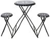 Countryfield Table pliante avec tabourets 101 cm Aluminium Noir