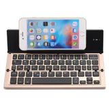 Or rose doré clavier sans fil à trois volets 608 avec double canal et support