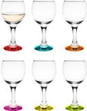 Glasmark Witte Wijnglazen - Glas - Gekleurde Onderzijde - 6 Stuks - 220 ml