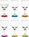 Glasmark Witte Wijnglazen - Glas - Gekleurde Onderzijde - 6 Stuks - 220 ml