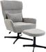 HOMCOM Accent Chair with Ottoman-Polyester-71 x 88 x 98-104 cm-Grau