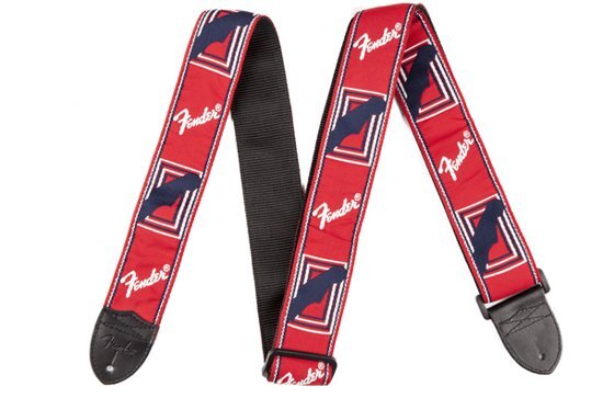 Fender Gitaarband Monogram Rood-Wit-Blauw