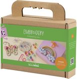 Creativ Company CC Mini Craft Kit Embroidery, Butterfly, shell, rainbow, assorted colours, 1 pack