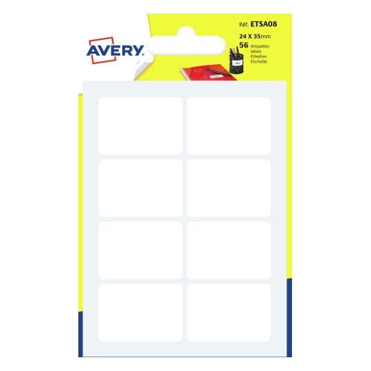 Avery ETSA08 - Etiket - wit - papier - rechthoek - 10,00 cm x 8,00 cm