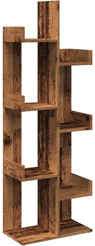 vidaXL Boekenkast 48x25,5x140 cm bewerkt hout oud houtkleurig