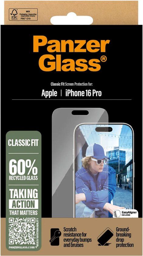 PanzerGlass Screenprotector voor Apple iPhone 16 Pro