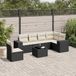 Maison Exclusive - Ensemble de jardin, 7 pièces, avec coussins, noir, en polyrotin