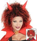 Finidi Duivel pruik Donna Unisex Halloween en Horror Volwassenen Wasbaar