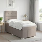 vidaXL Boxspringbed met matras, taupekleurig, 100 x 200 cm, gestoffeerd