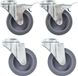 Roulettes à plaque 4 pcs 75 mm