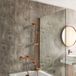 Hudson Reed Ensemble de douche - Mitigeur de douche thermostatique avec douchette et barre de glissière - Cuivre satiné | Elsie
