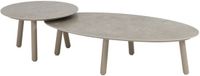 4 Seasons Outdoor Salute lounge tuintafels set van 2 latte keramisch blad