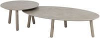 4 Seasons Outdoor Salute lounge tuintafels set van 2 latte keramisch blad