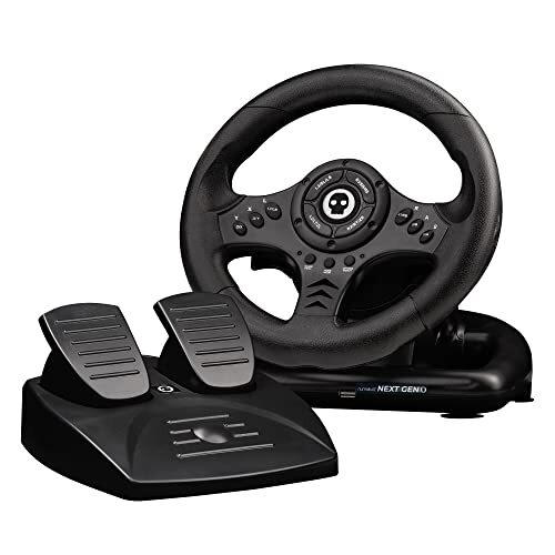 Numskull Next-Gen Racing Wheel Multi Format met Pedalen, compatibel met Xbox Series X|S, Xbox One, PS4, Nintendo Switch en PC - Realistic Steering Wheel Controller Accessory