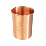 Bodhi koperbeker 2-delige set | Ayurveda drinkbeker van puur koper | Drinkbeker met 250 ml inhoud | Waterbeker met designafwerking | Duurzame metalen bekers | Bloem des Levens
