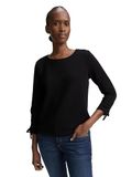 Tom Tailor Denim - Slim fit sweatshirt met gerimpelde mouwen - Maat L - deep black